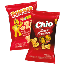 Chio pom-bär, heart breakers, kettle cooked, mixplosions, oven baked of popcorn
